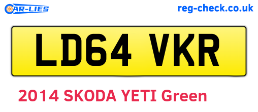 LD64VKR are the vehicle registration plates.