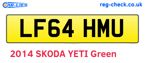 LF64HMU are the vehicle registration plates.