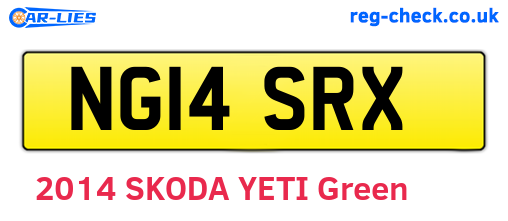 NG14SRX are the vehicle registration plates.