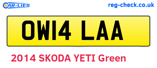 OW14LAA are the vehicle registration plates.