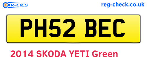 PH52BEC are the vehicle registration plates.