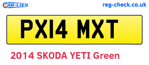 PX14MXT are the vehicle registration plates.