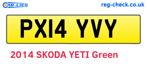 PX14YVY are the vehicle registration plates.