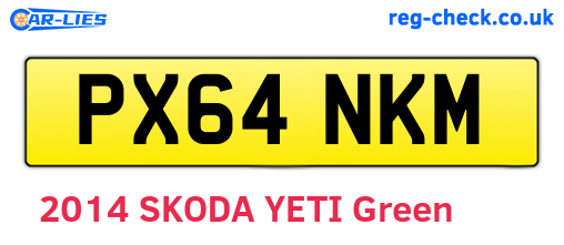 PX64NKM are the vehicle registration plates.