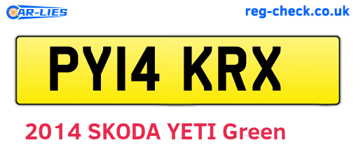 PY14KRX are the vehicle registration plates.