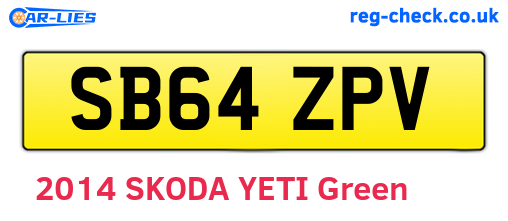 SB64ZPV are the vehicle registration plates.
