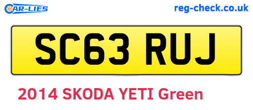 SC63RUJ are the vehicle registration plates.