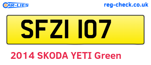 SFZ1107 are the vehicle registration plates.