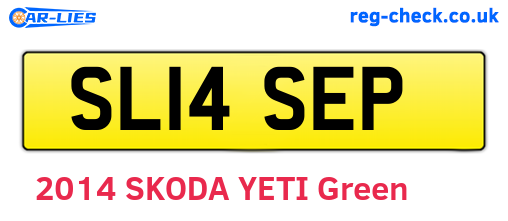 SL14SEP are the vehicle registration plates.
