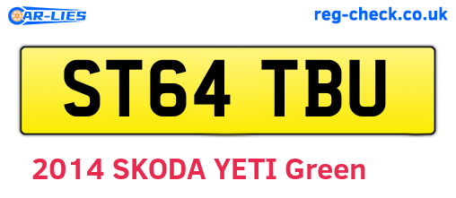 ST64TBU are the vehicle registration plates.