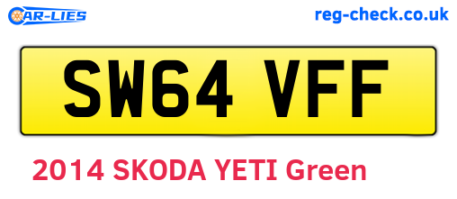 SW64VFF are the vehicle registration plates.