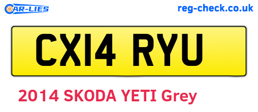 CX14RYU are the vehicle registration plates.