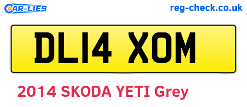 DL14XOM are the vehicle registration plates.