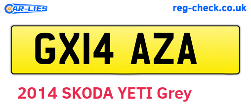 GX14AZA are the vehicle registration plates.