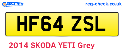 HF64ZSL are the vehicle registration plates.