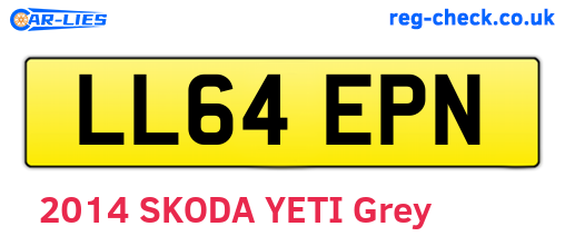 LL64EPN are the vehicle registration plates.