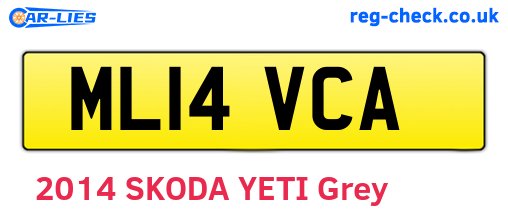 ML14VCA are the vehicle registration plates.