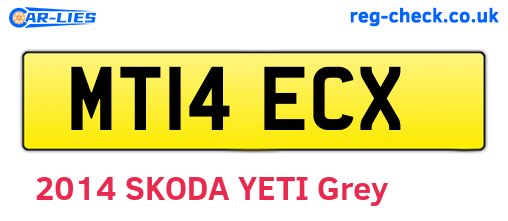 MT14ECX are the vehicle registration plates.