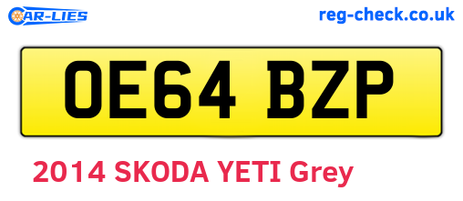 OE64BZP are the vehicle registration plates.
