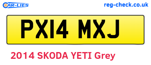 PX14MXJ are the vehicle registration plates.