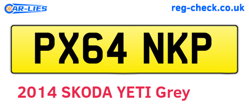 PX64NKP are the vehicle registration plates.