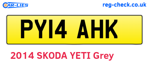 PY14AHK are the vehicle registration plates.