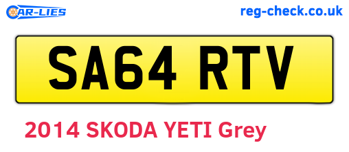 SA64RTV are the vehicle registration plates.