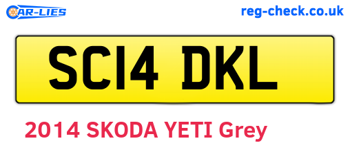 SC14DKL are the vehicle registration plates.