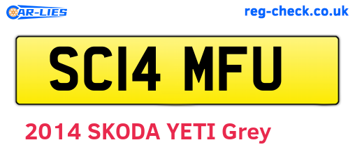 SC14MFU are the vehicle registration plates.