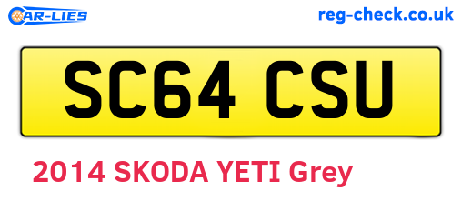 SC64CSU are the vehicle registration plates.