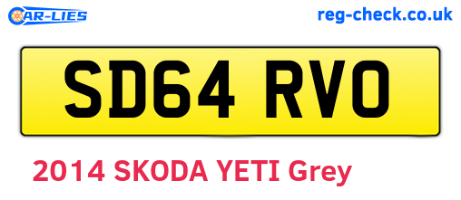 SD64RVO are the vehicle registration plates.