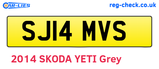 SJ14MVS are the vehicle registration plates.