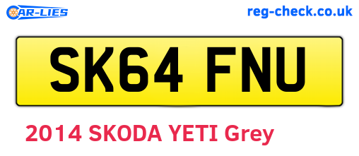 SK64FNU are the vehicle registration plates.