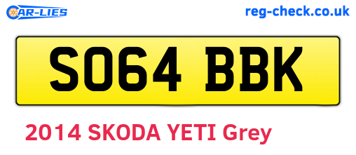 SO64BBK are the vehicle registration plates.