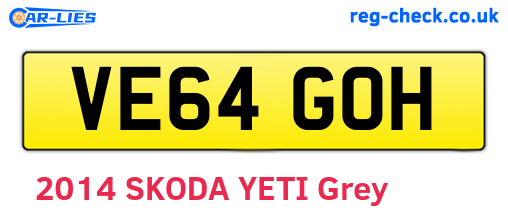 VE64GOH are the vehicle registration plates.