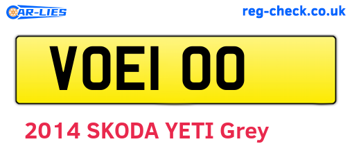 VOE100 are the vehicle registration plates.