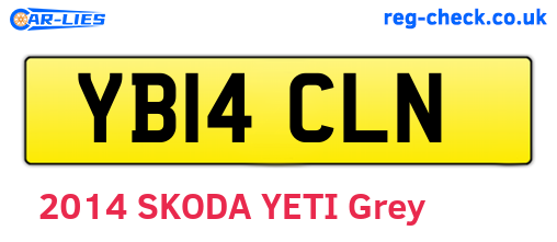 YB14CLN are the vehicle registration plates.