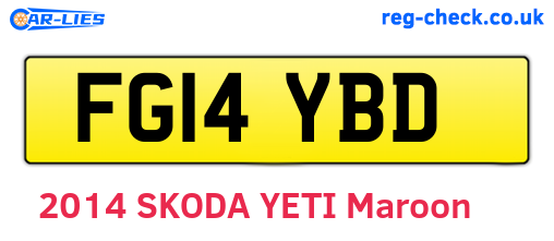 FG14YBD are the vehicle registration plates.