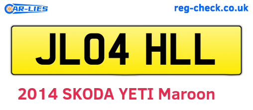 JL04HLL are the vehicle registration plates.