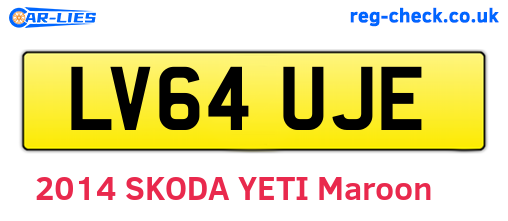 LV64UJE are the vehicle registration plates.
