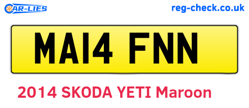 MA14FNN are the vehicle registration plates.