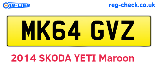 MK64GVZ are the vehicle registration plates.