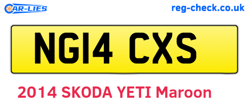 NG14CXS are the vehicle registration plates.