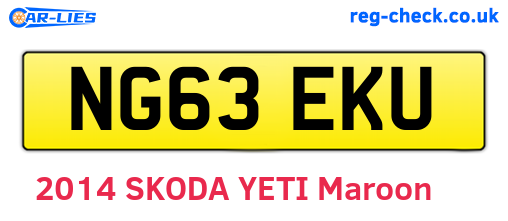 NG63EKU are the vehicle registration plates.