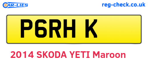 P6RHK are the vehicle registration plates.