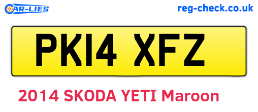 PK14XFZ are the vehicle registration plates.