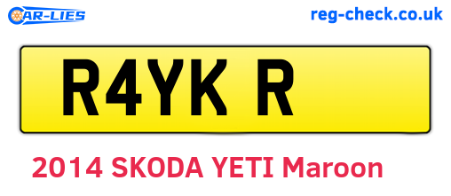 R4YKR are the vehicle registration plates.