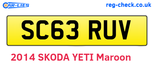SC63RUV are the vehicle registration plates.