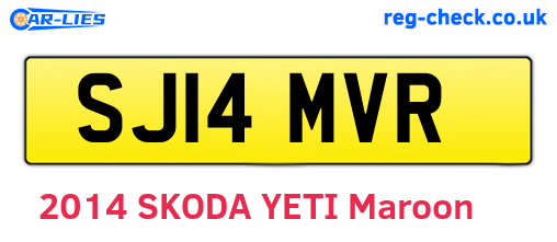 SJ14MVR are the vehicle registration plates.