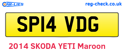 SP14VDG are the vehicle registration plates.